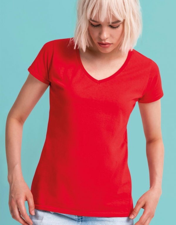 Tricou Damă Iconic 150 V-Neck, Fruit of the Loom